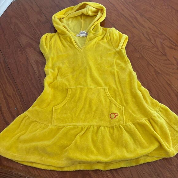 BOUTIQUE Girl's Children's Kid's Towel Hoodie Mini T Shirt Sz 6 Yellow Dress - Picture 2 of 2